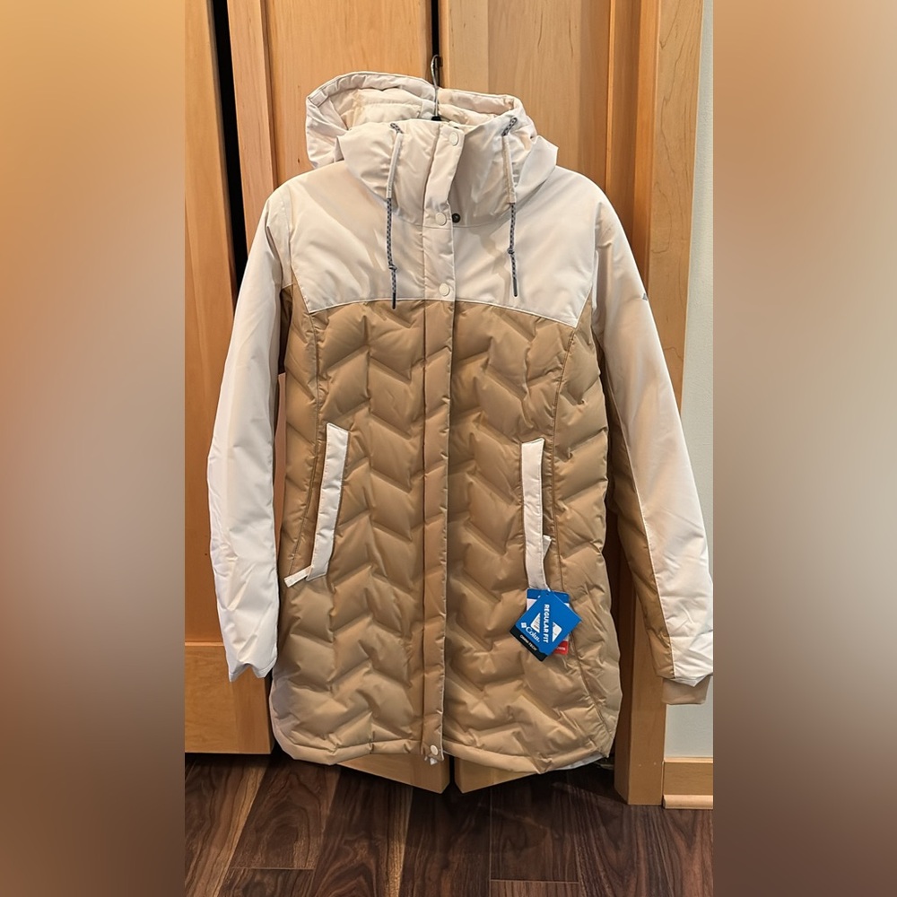 Columbia Omni-Heat Women's Cream and Tan Puffer Jacket